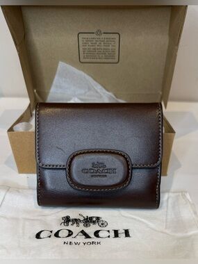 Coach Eliza Wallet in Rich Brown Calf Leather - Box and Dust bag included
